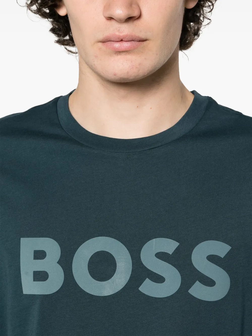 BOSS T-shirt met logoprint Blauw