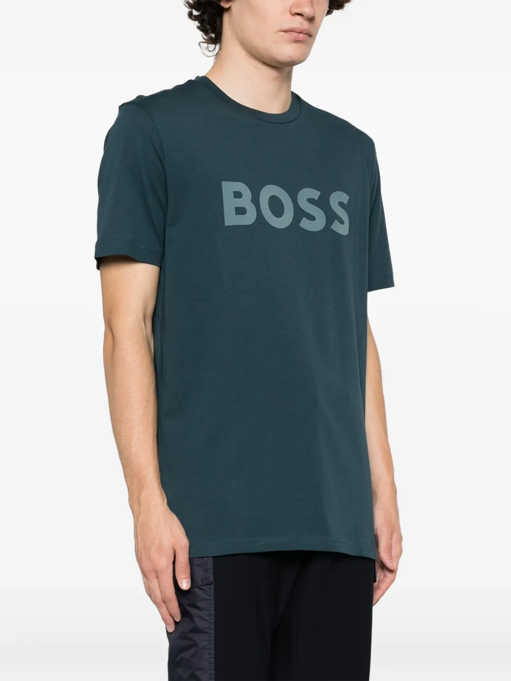 BOSS T-shirt met logoprint Blauw