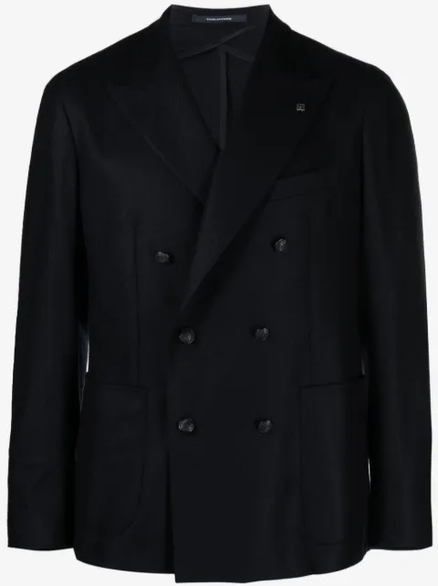 Tagliatore double-breasted wool blend blazer