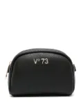 V°73 logo-plaque make-up bag - Black