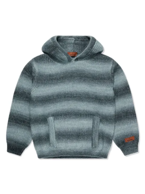 Missoni Kids ombré-effect striped knitted hoodie