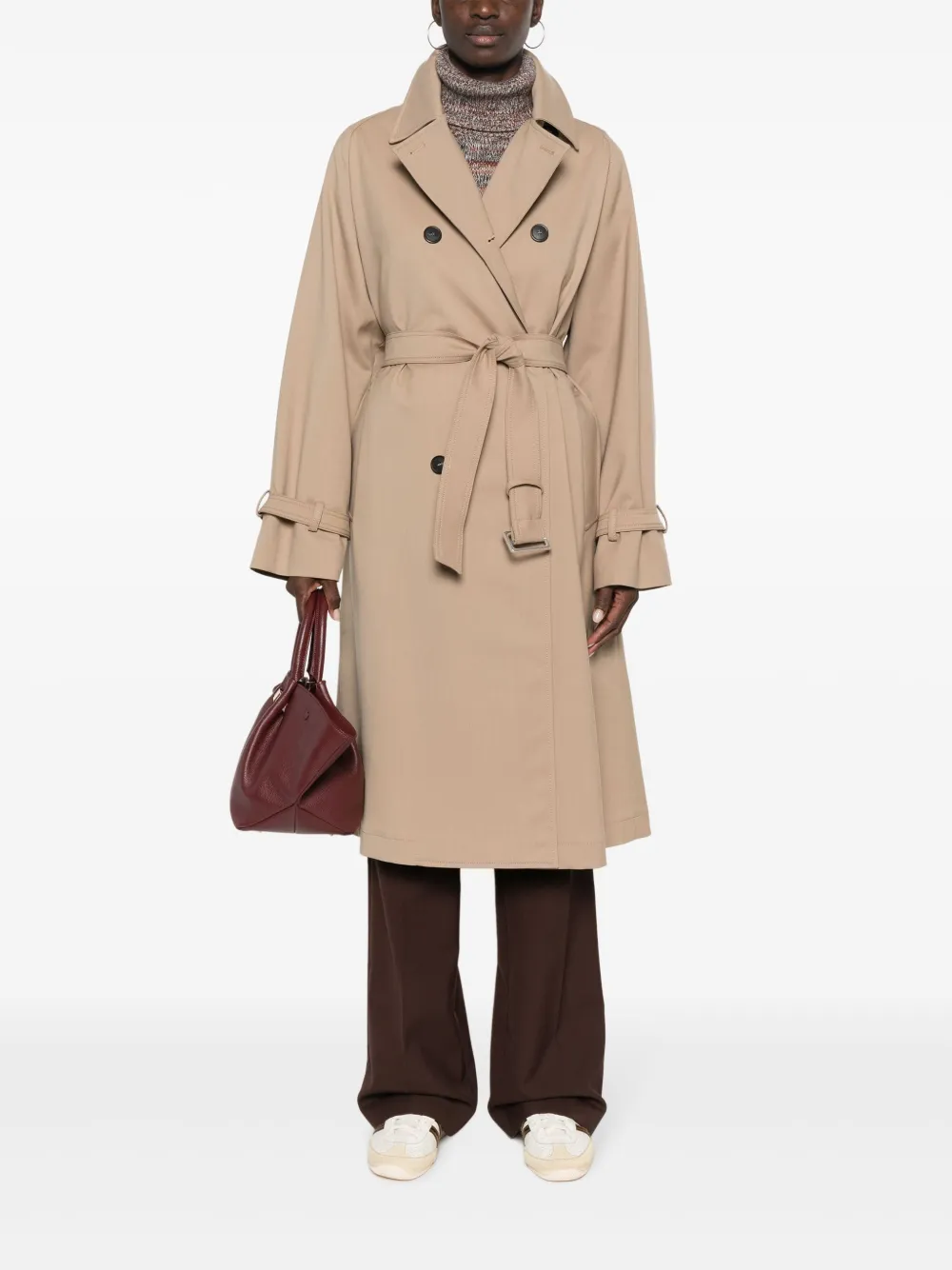 Weekend Max Mara Trenchcoat met dubbele rij knopen - Beige