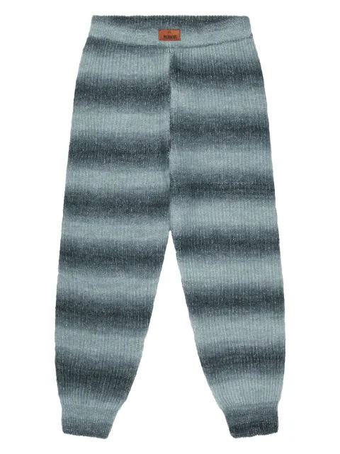 Missoni Kids ombré-effect striped knitted trousers