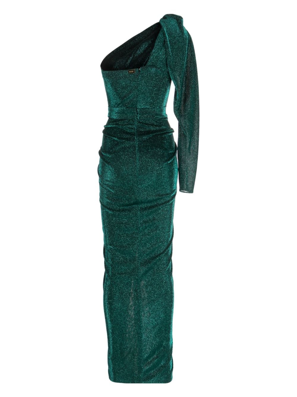 Shop Rhea Costa One-shoulder Ankle-length Dress In Green