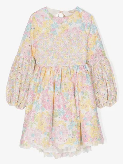 MARLO Amalia floral-embroidered cotton dress