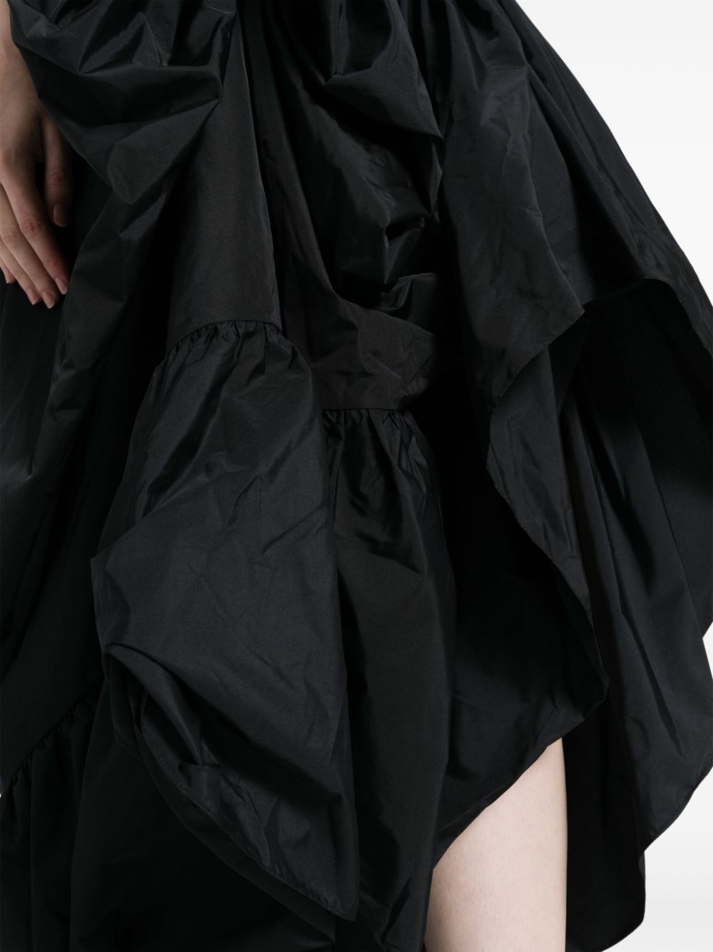 Shop Erdem Asymmetric Tiered Maxi Skirt In Black