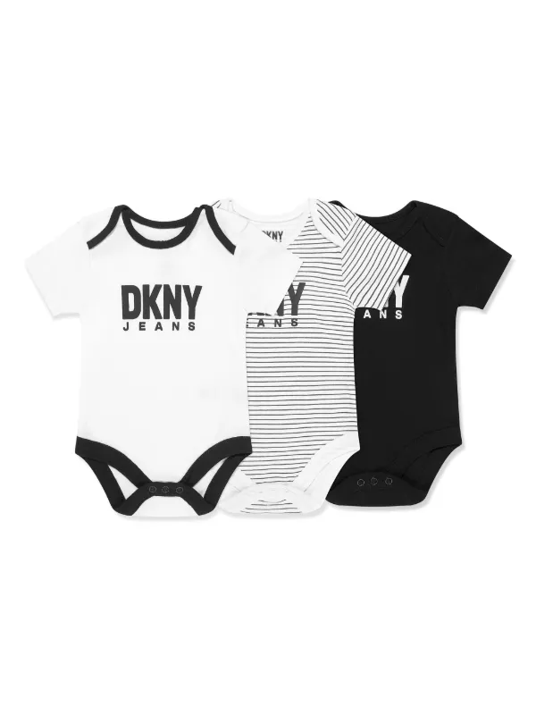 Dkny Kids logo print Cotton Bodysuit pack Of three Farfetch
