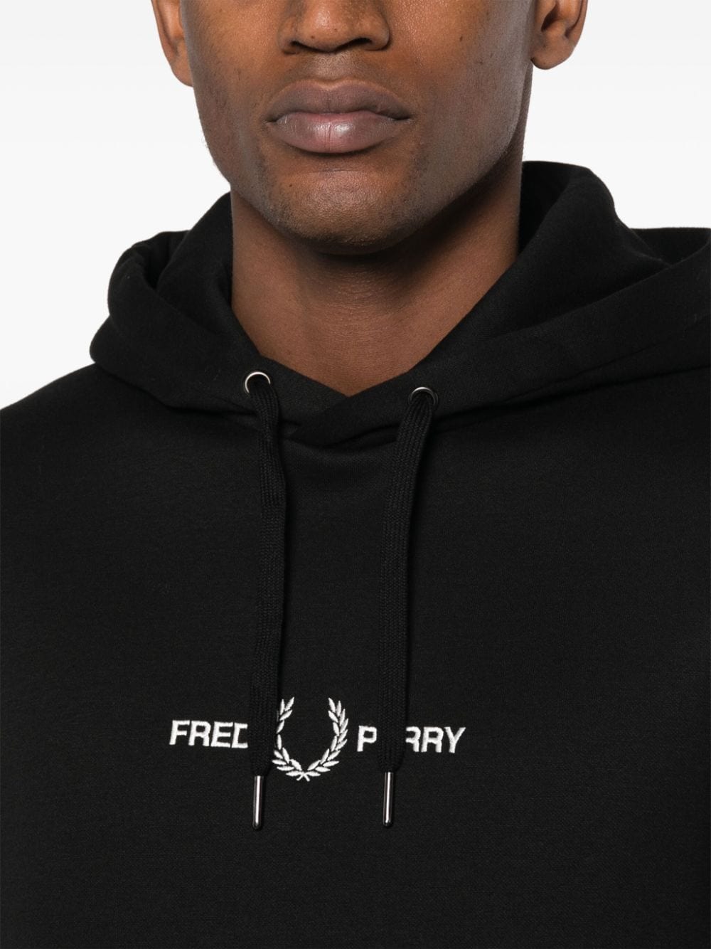 Fred Perry Hoodie met logoprint Zwart