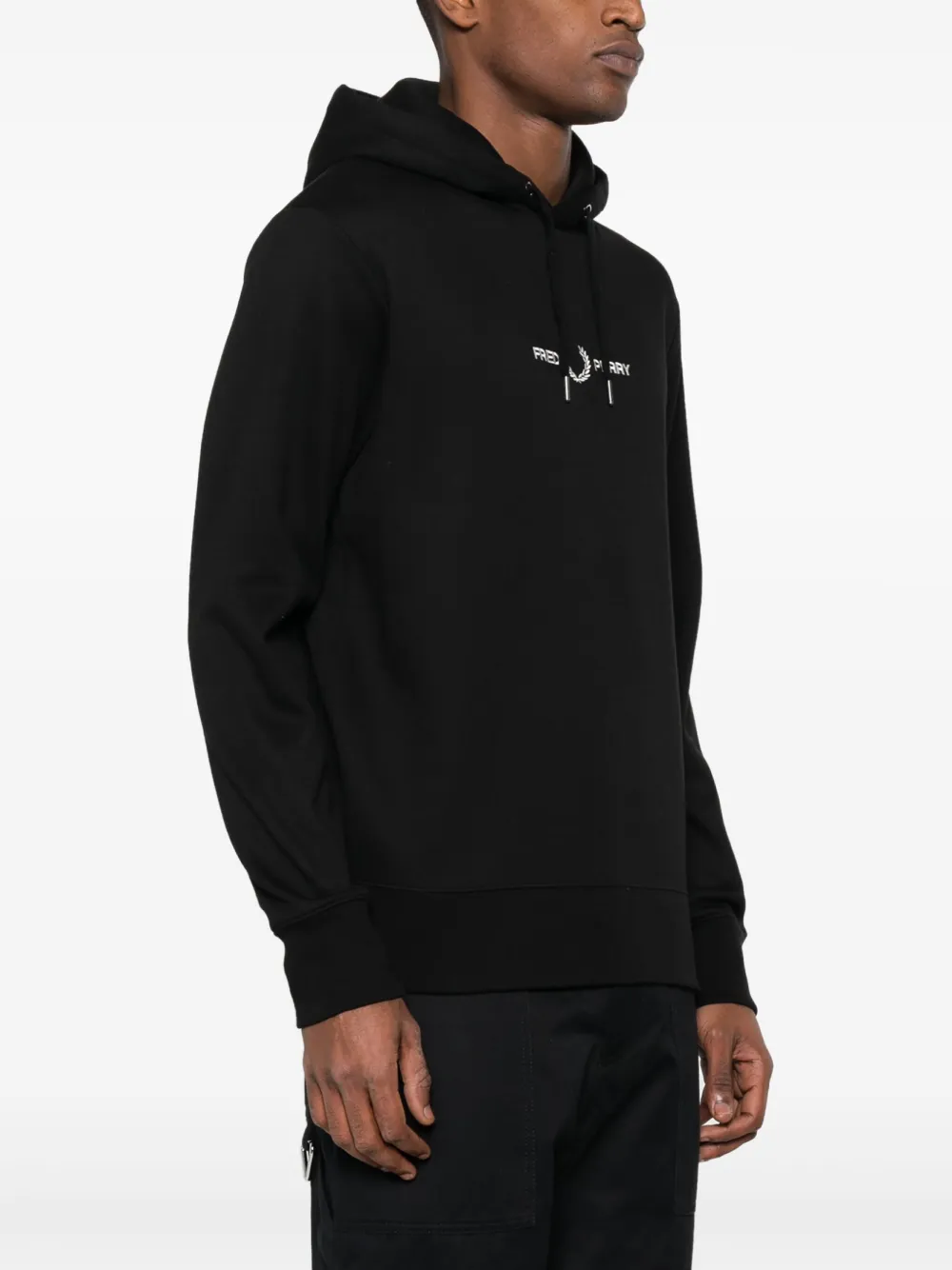 Fred Perry Hoodie met logoprint Zwart