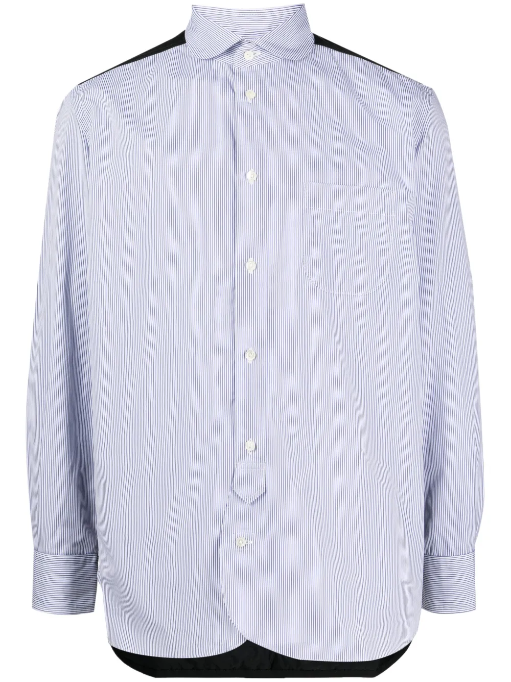 Junya Watanabe Panelled Striped Cotton Shirt In Multicolour