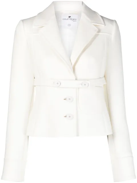 Courrèges blazer con solapas de muesca y botones