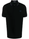 Fred Perry logo-embroidered cotton polo shirt - Black