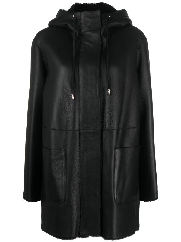 Desa 1972 Hooded Leather Coat Farfetch