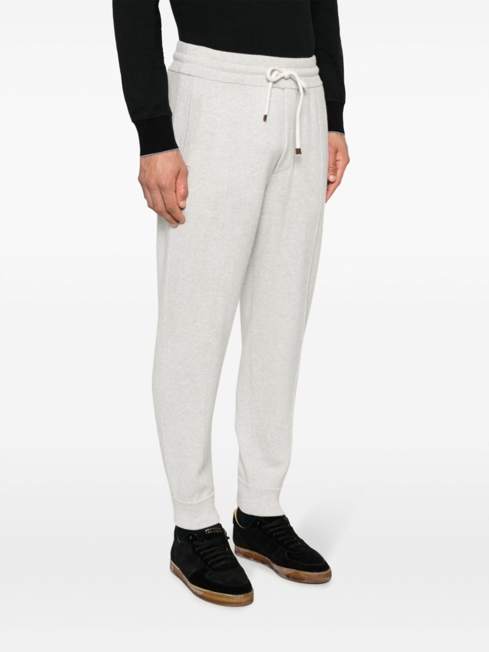 Shop Brunello Cucinelli Cashmere Track Trousers In Grey