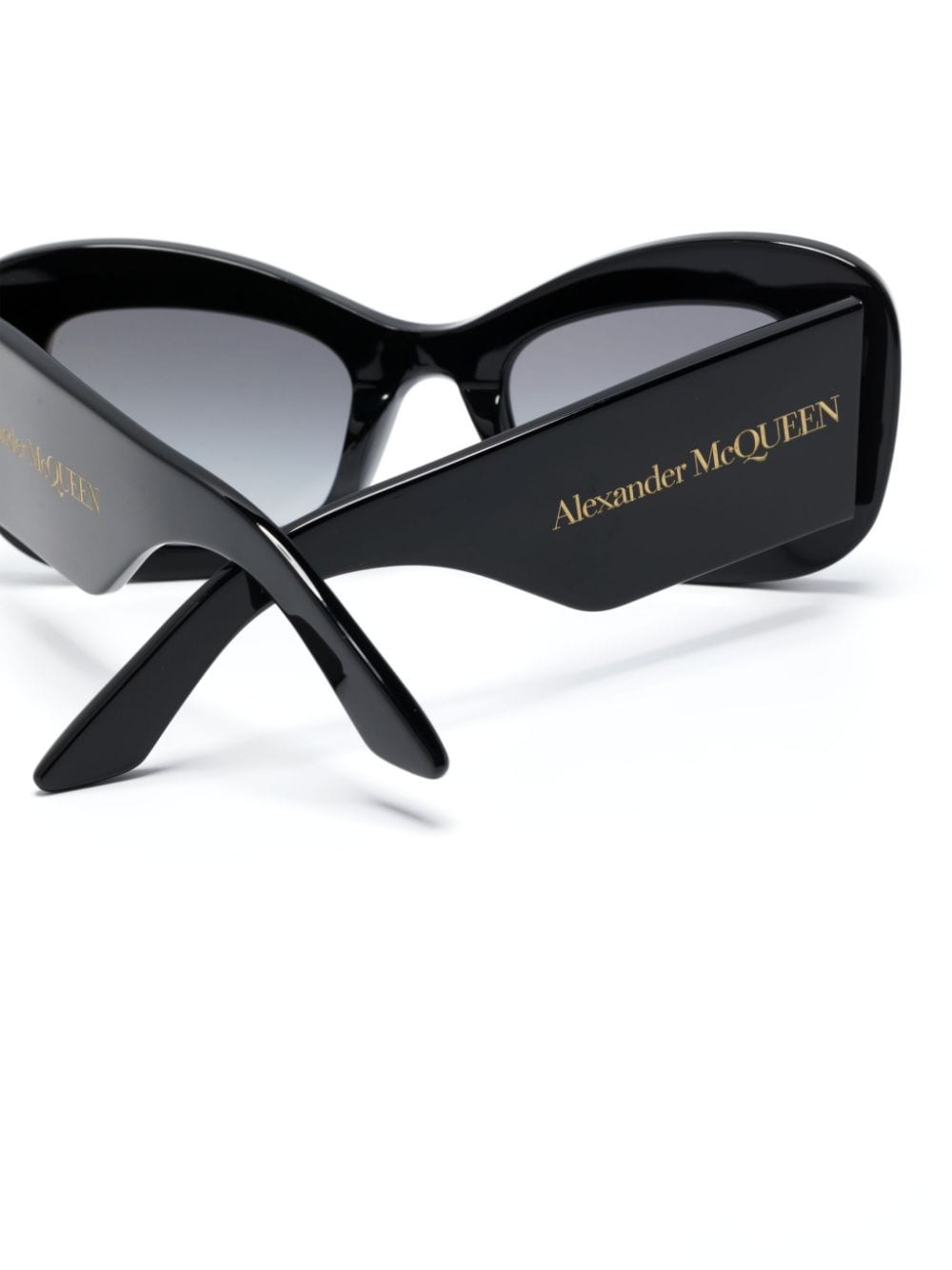 Shop Alexander Mcqueen Bold Cat-eye Sunglasses In Black