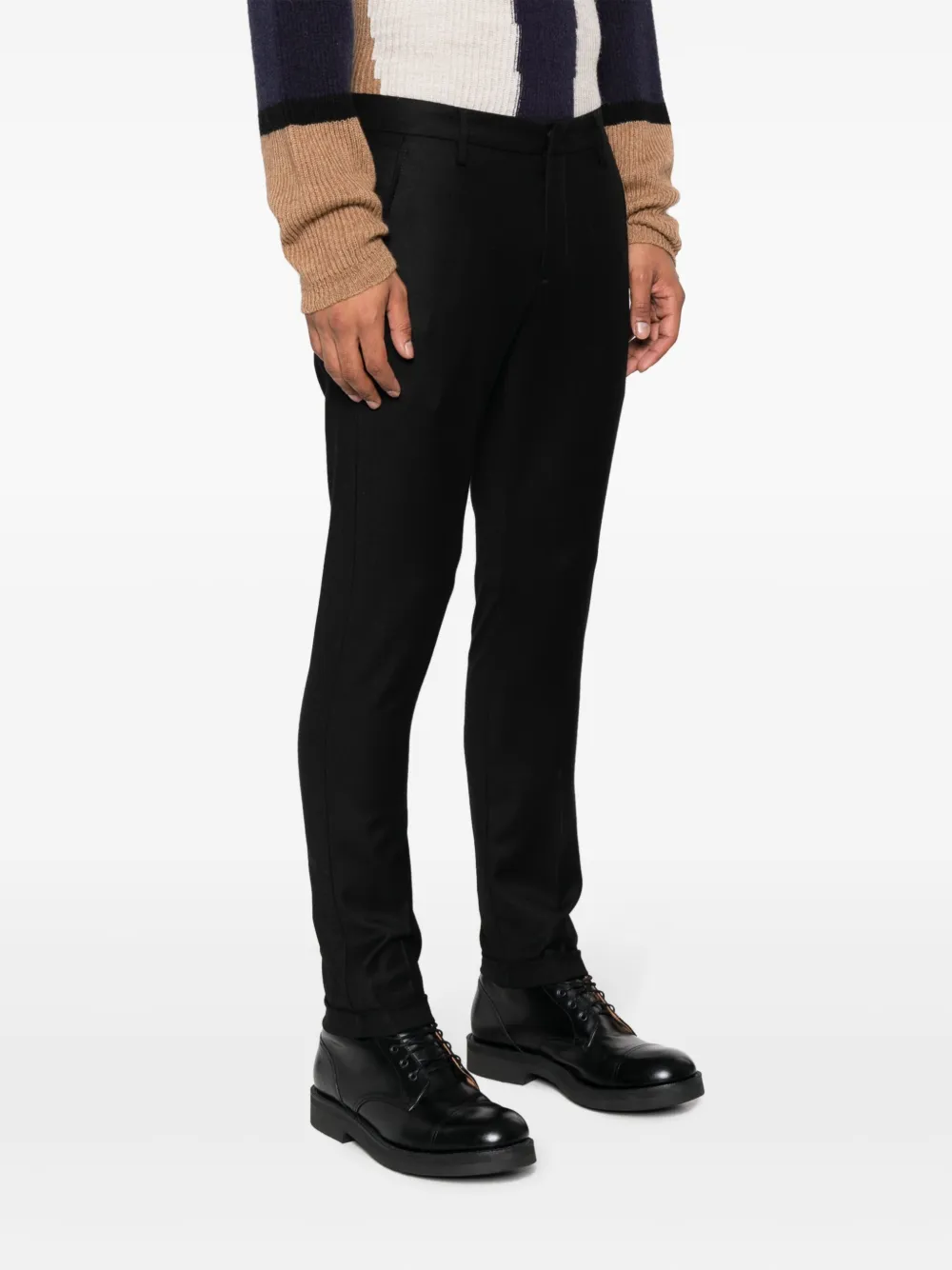 Dondup Skinny-leg Mid-waist Trousers In Schwarz