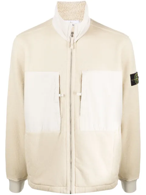 Stone Island chamarra con motivo Compass con forro de tela polar
