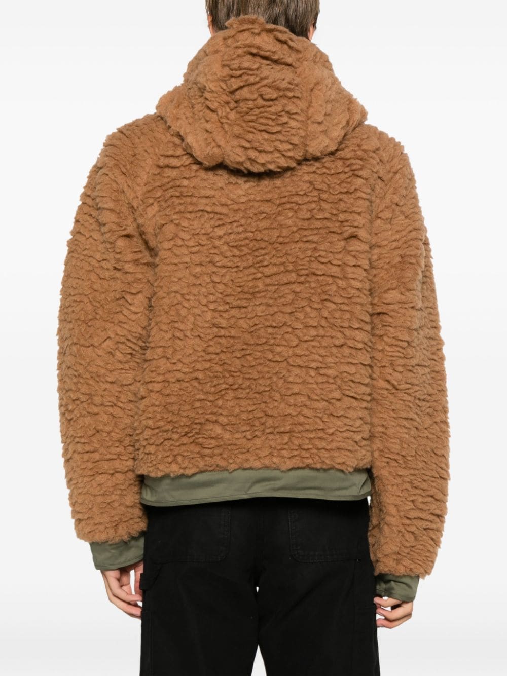 Shop Roa Zip-up Hooded Fleece Jacket In Brown