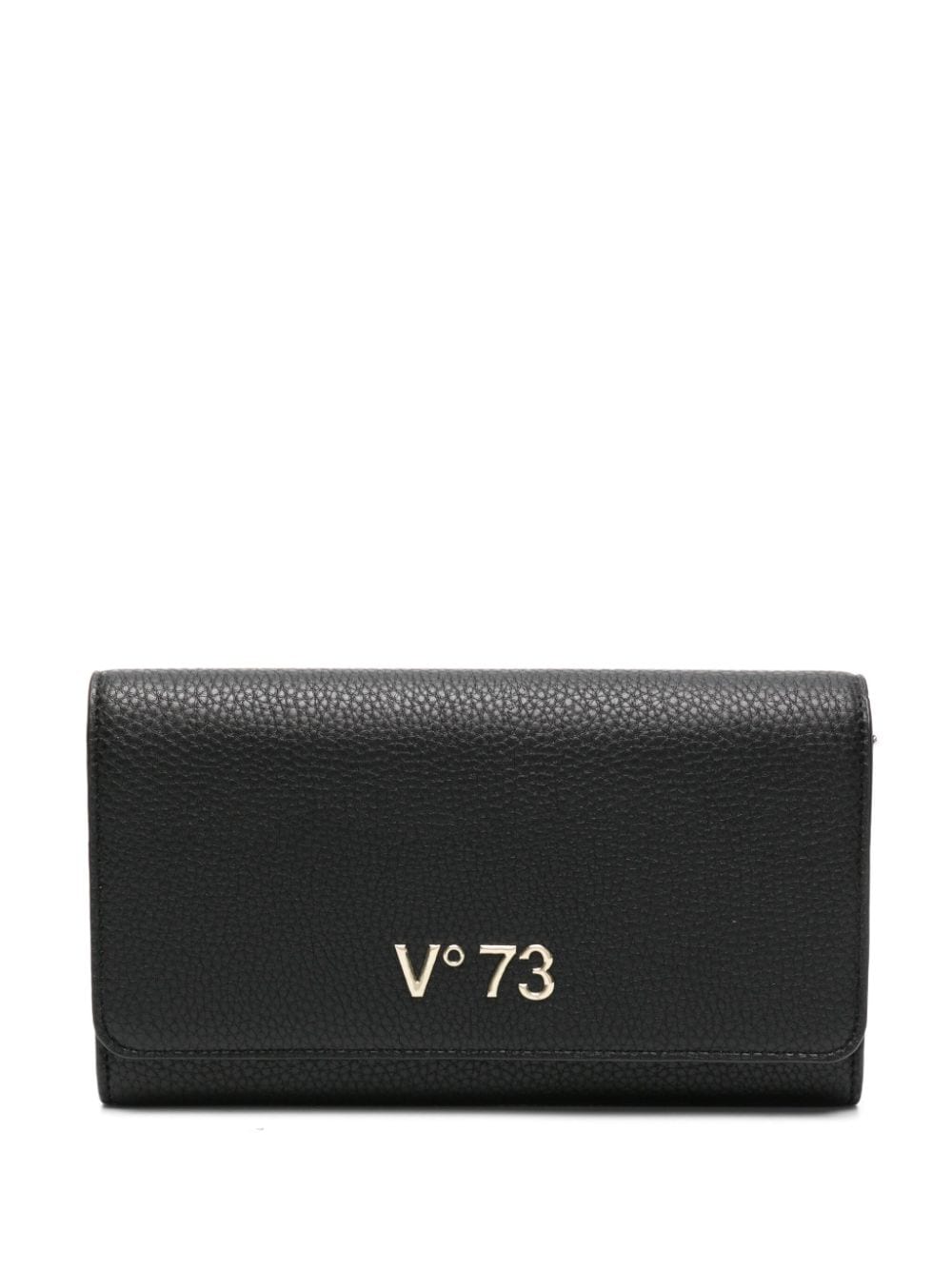 V73 Logo标牌人造皮革钱包 In Black