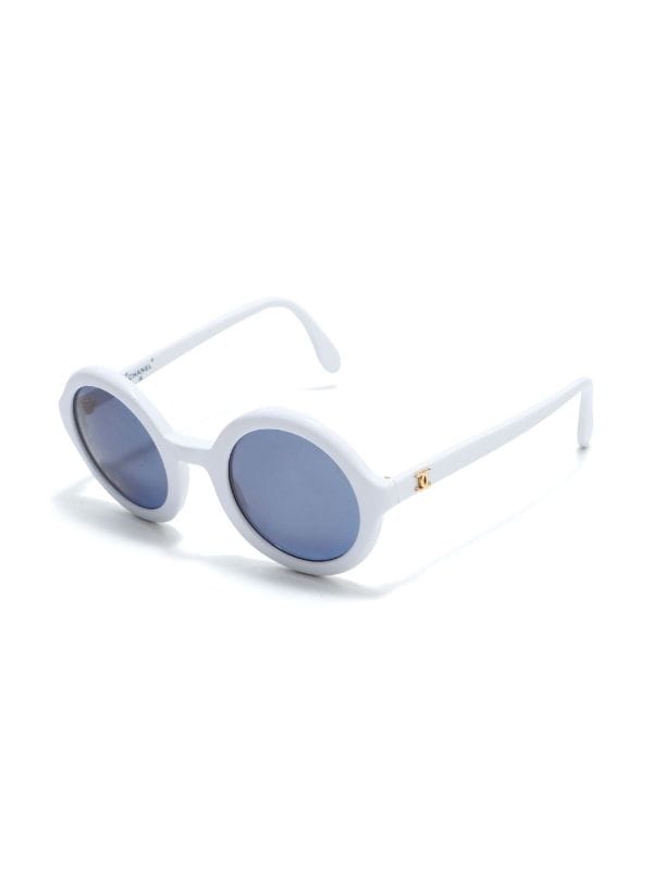 CHANEL Pre-Owned CC-logo round-frame Sunglasses - Farfetch