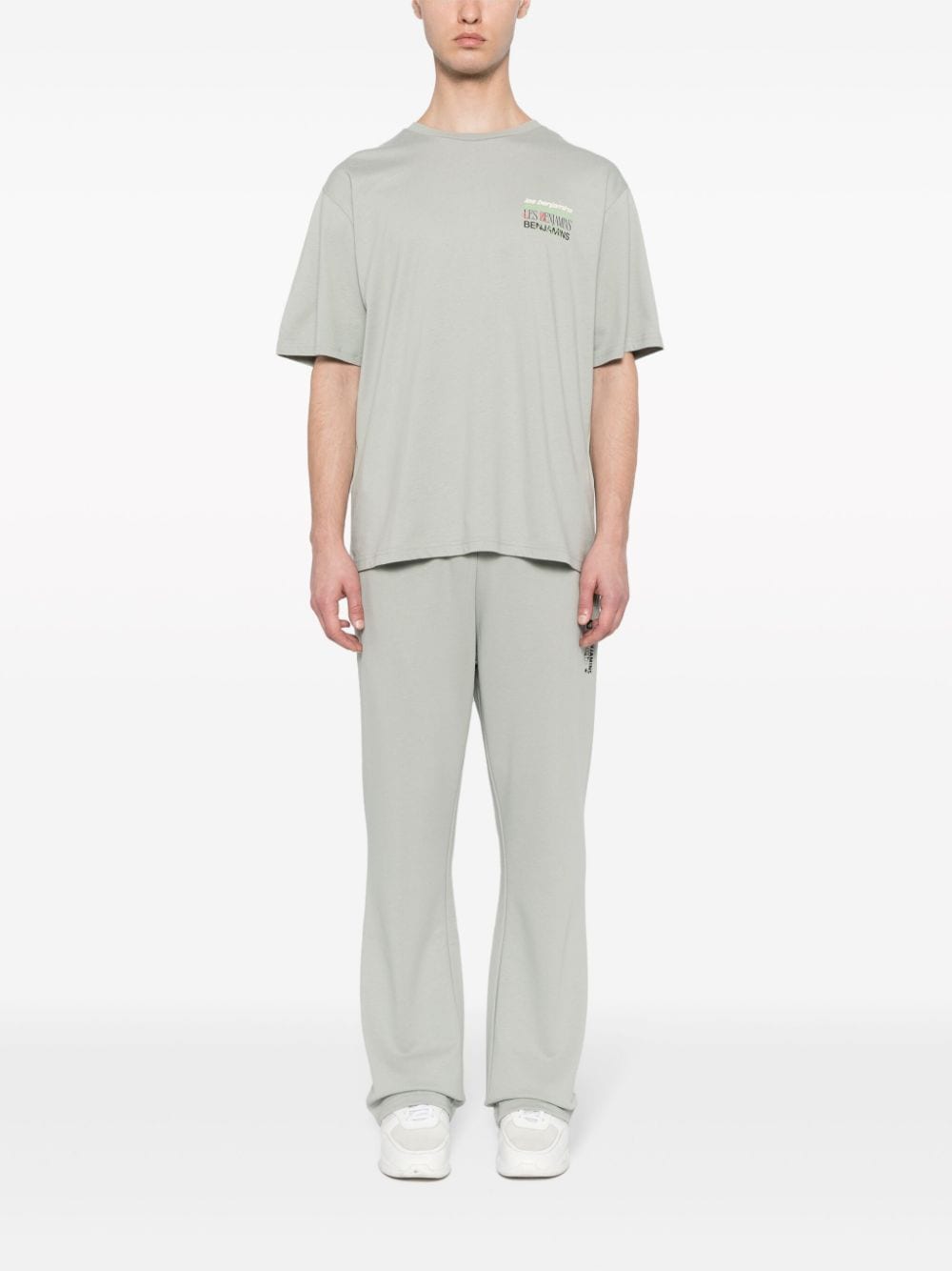 Les Benjamins logo-embroidered cotton track pants - Groen