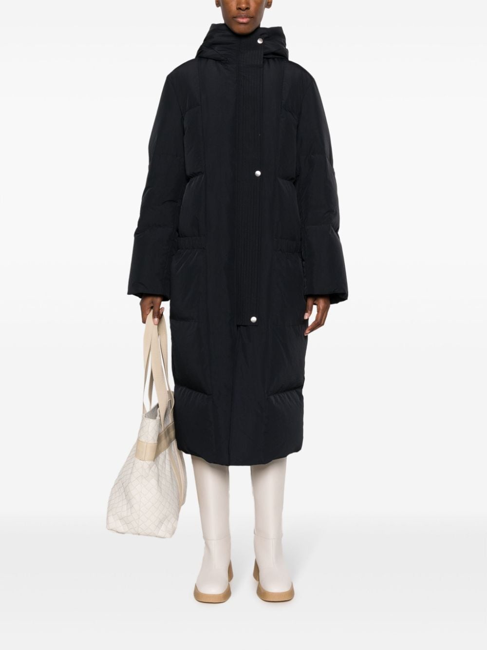 Jil Sander hooded padded coat - Zwart
