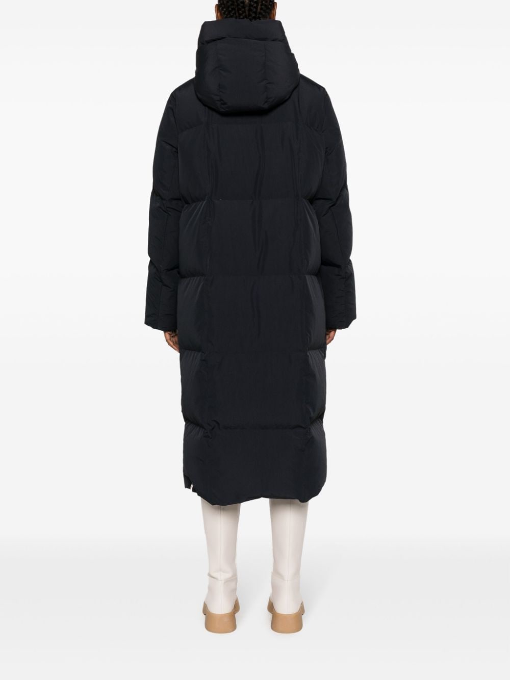 Shop Jil Sander Hooded Padded Coat In Black