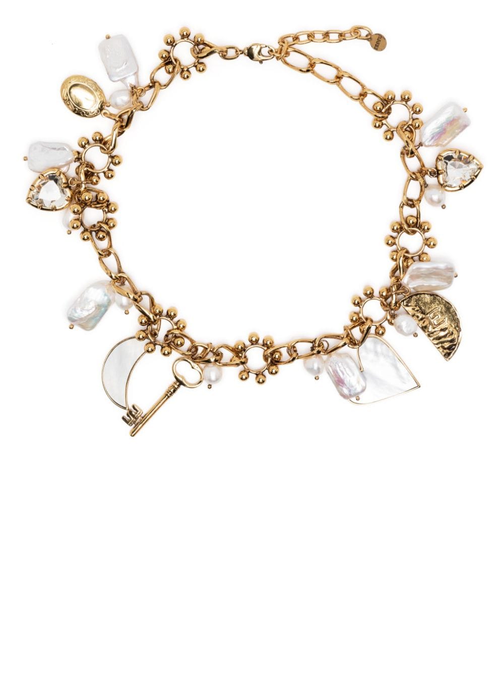 Erdem Pearl-detailing Polished-finish Necklace In Gold