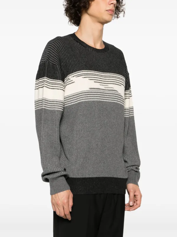 Neil Barrett Striped crew neck Jumper Farfetch