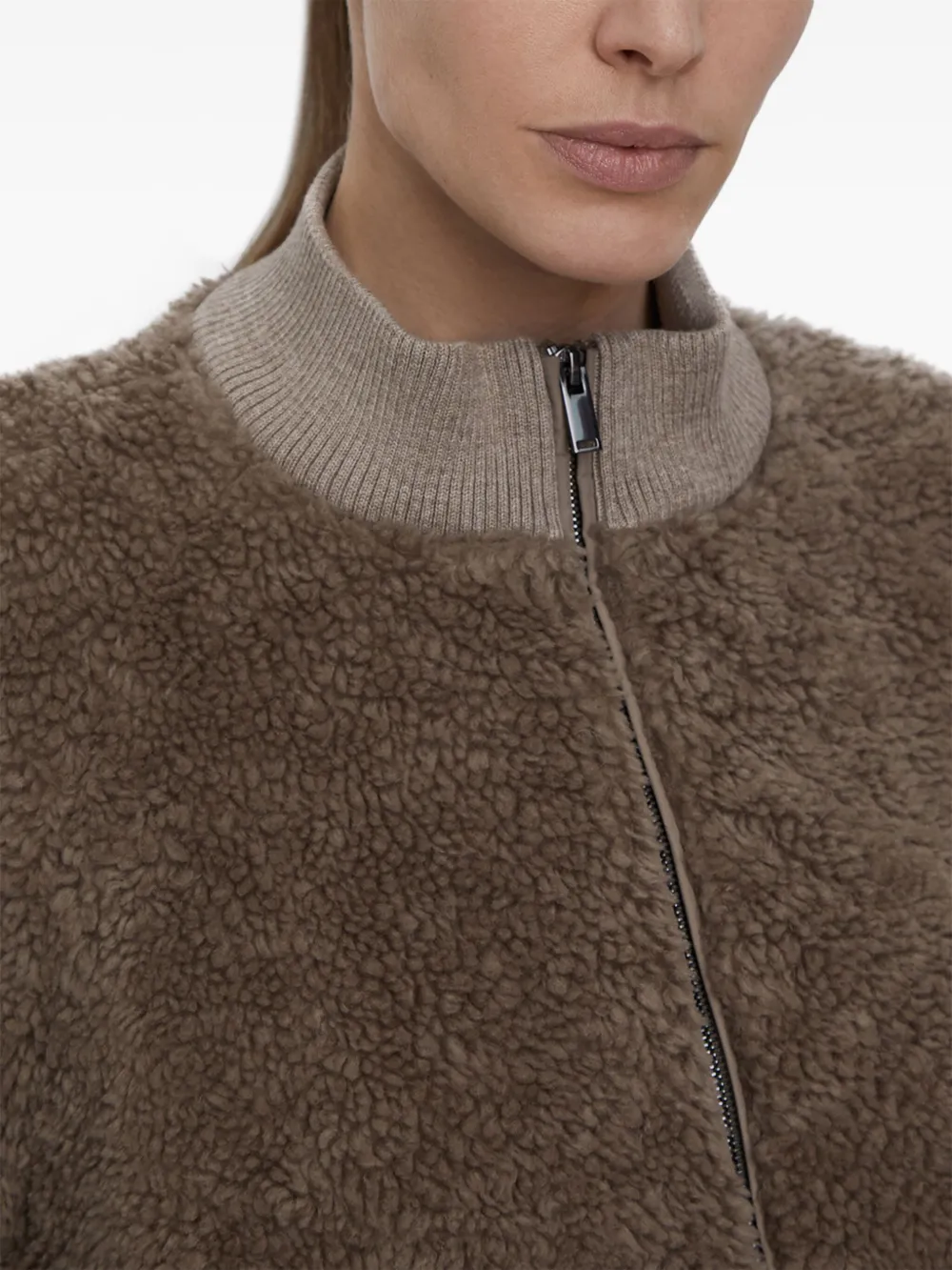 12 STOREEZ Fleece wollen bomberjack - Bruin