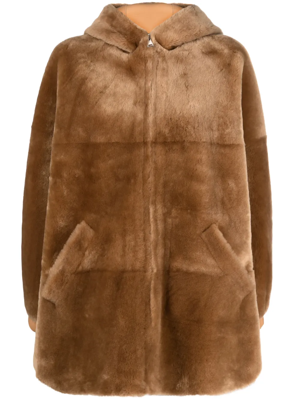 Blancha Reversible Shearling Jacket In Brown