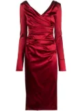 Dolce & Gabbana draped satin midi dress - Red