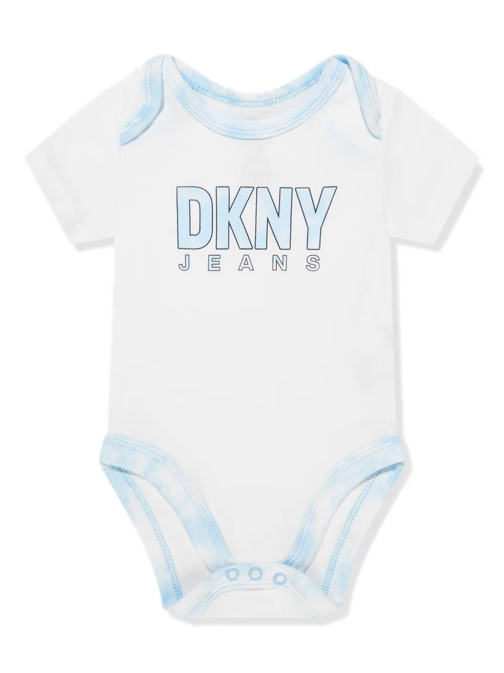 Dkny Kids Twee rompers en slabbetje met tie-dye print Blauw