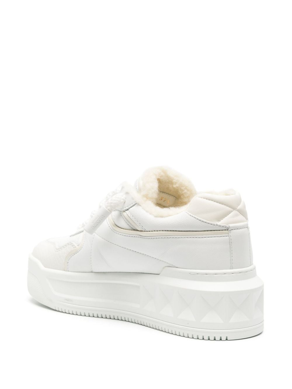 Shop Valentino One Stud Xl Flatform Sneakers In White