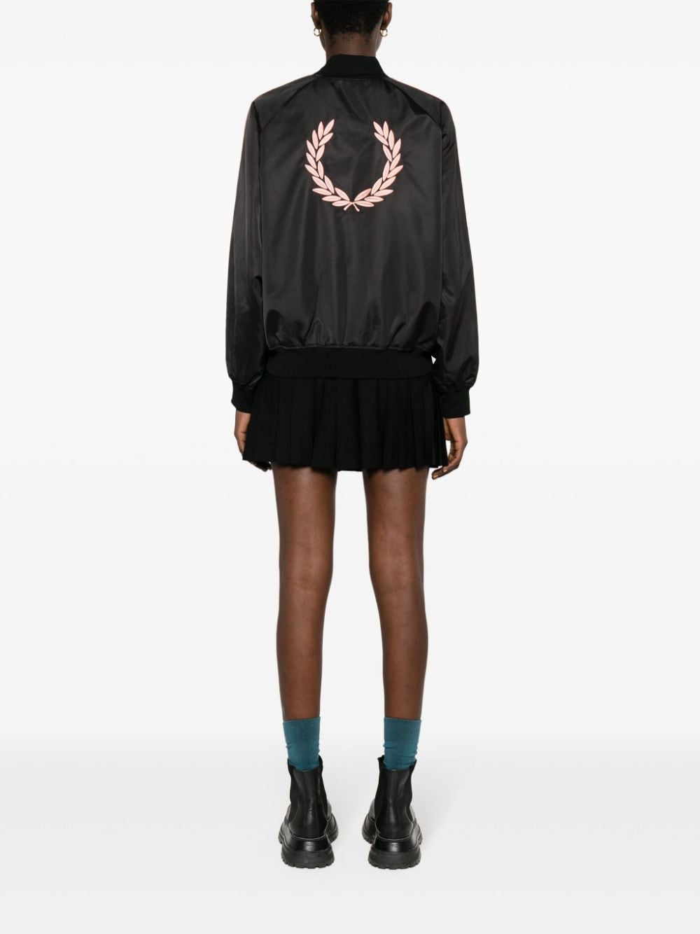 Fred Perry x Amy Winehouse Foundation logo-embroidered bomber jacket - Zwart