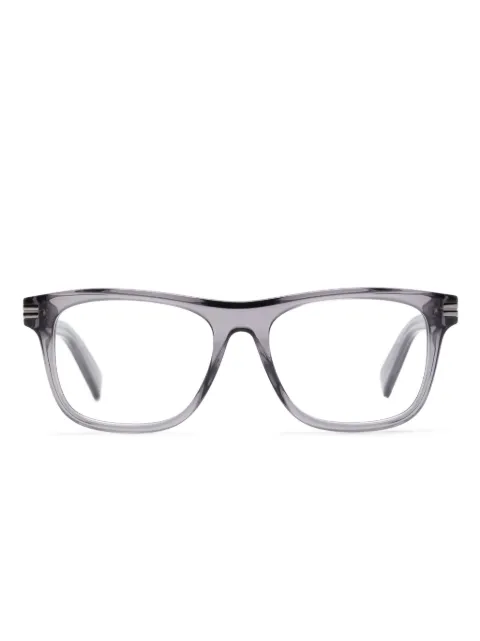 Zegna rectangle-frame translucent glasses