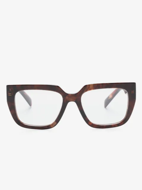 Prada Eyewear lentes con armazón cuadrada estilo carey