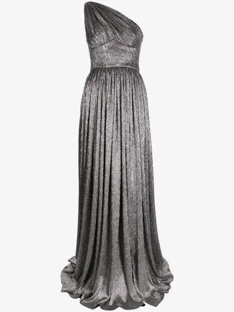 Rhea Costa metallisk kjole med one-shoulder-snit