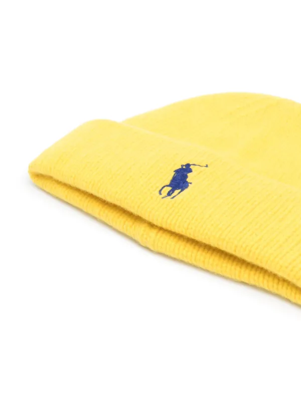 Polo Ralph Lauren Polo Pony Wool Beanie Yellow FARFETCH UK
