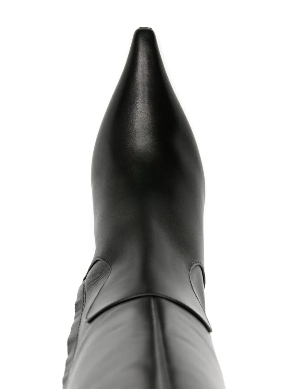 Shop Aeyde Esme 75mm Knee-high Leather Boots In Black