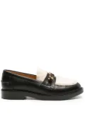 Tod's logo-chain shearling-panel loafers - Black