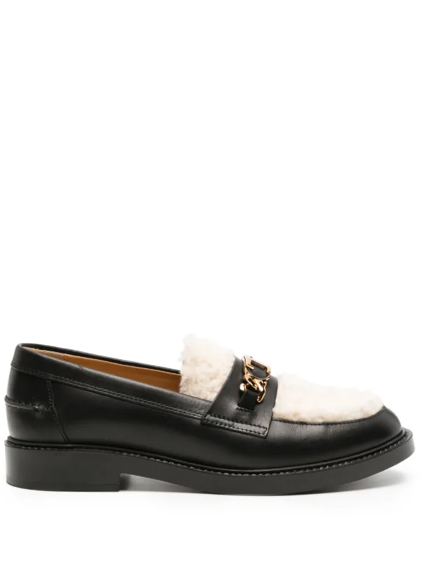 TOD'S ローファー ホワイト/ブラック TOD'Sトッズ ローファー 黒／白