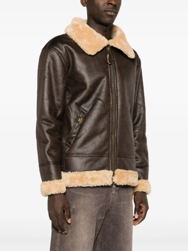 Faux Leather Jacket Alpha B3 Alpha Industries B3 Faux Leather