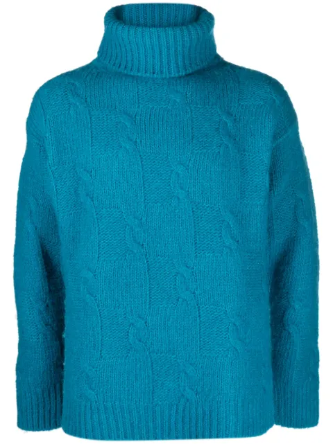 PT Torino roll-neck cable-knit jumper