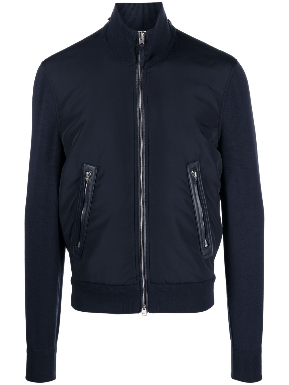 funnel-neck panelled jacket