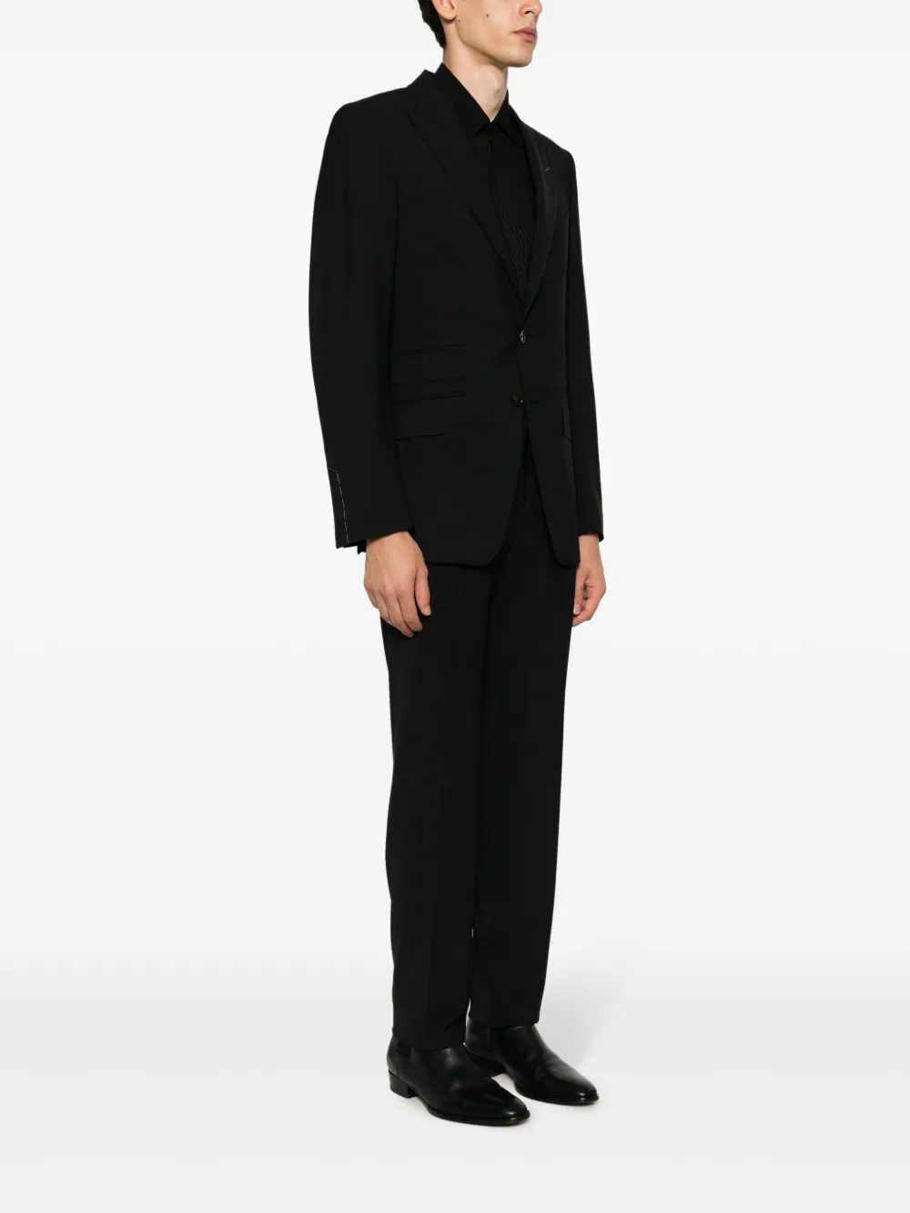 Tom Ford Wool Single-breasted Suit In Black