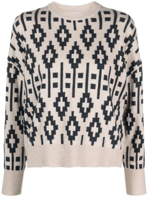 Brunello Cucinelli jacquard virgin wool-blend jumper Women