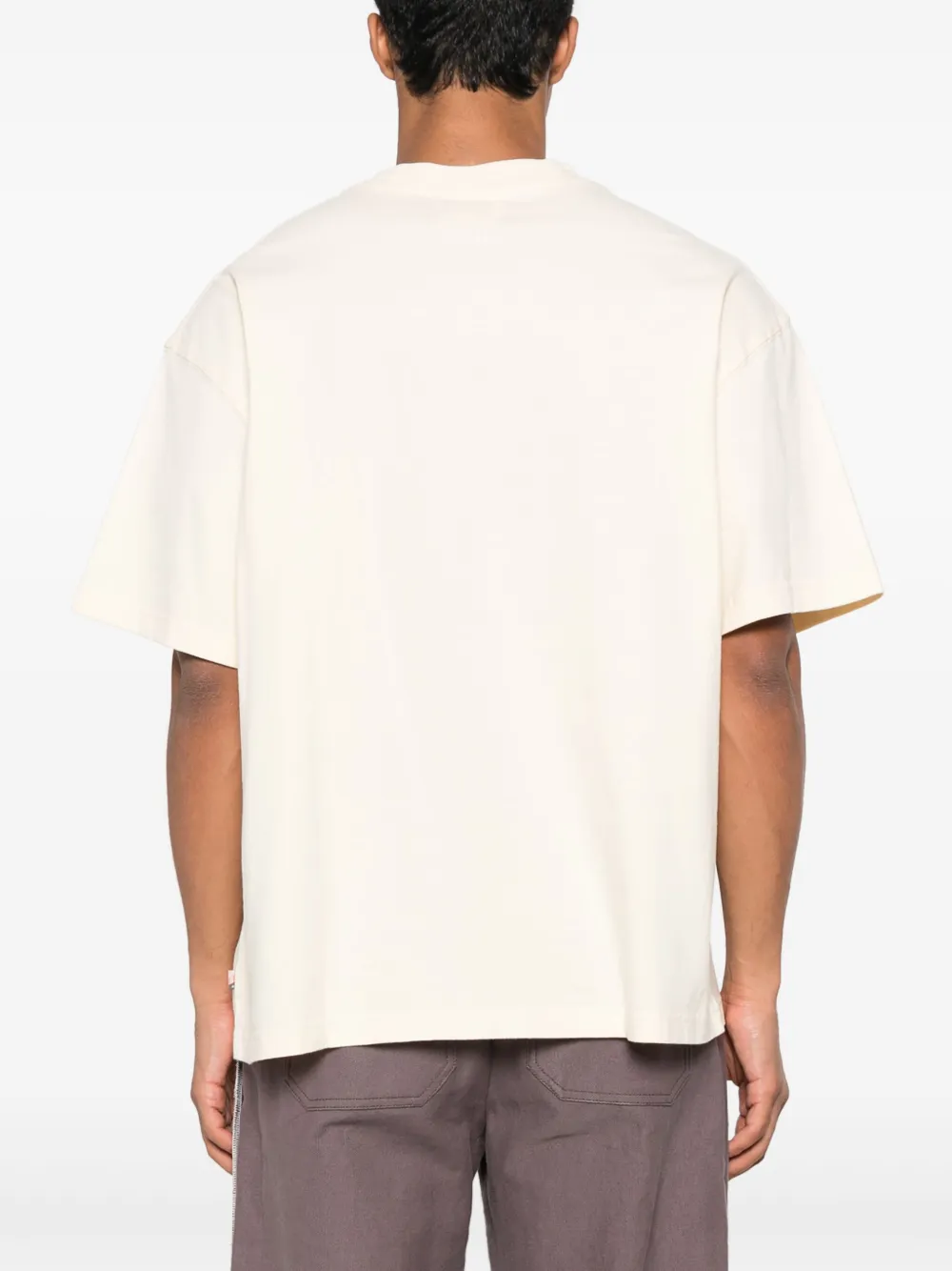 Honor The Gift Amp'd Up logo-embroidered cotton T-shirt Beige