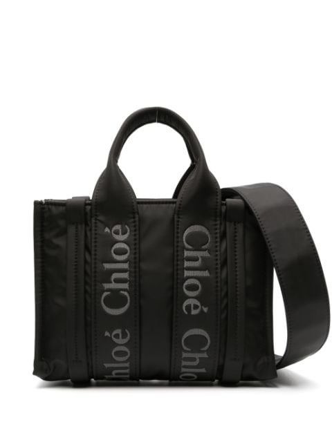 Chloé small Woody logo-embroidered tote bag