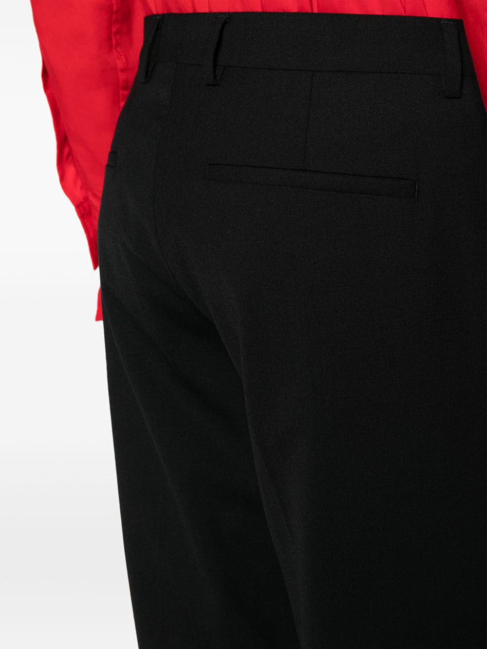 Shop Modes Garments Mid-rise Slim Cut Trousers In Black